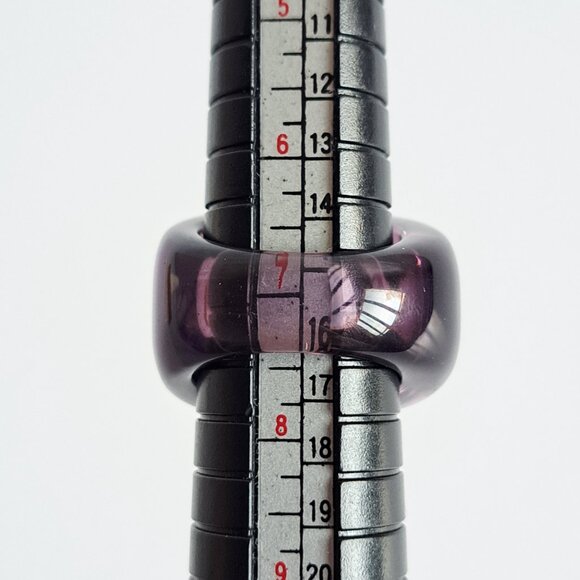 New Purple Transparent with Two Circles Crystals Silver 925 Ring Size 7 - Picture 12 of 16